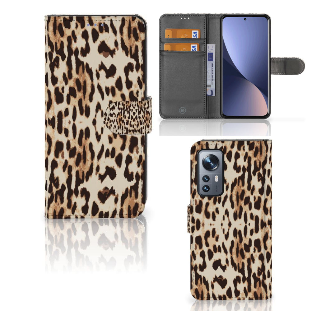 Xiaomi 12 | 12X Telefoonhoesje met Pasjes Leopard