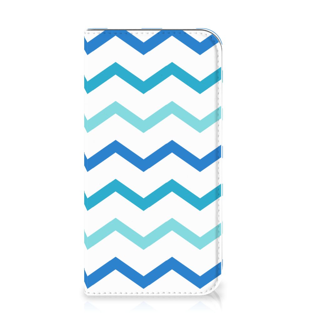 Apple iPhone 11 Pro Hoesje met Magneet Zigzag Blauw