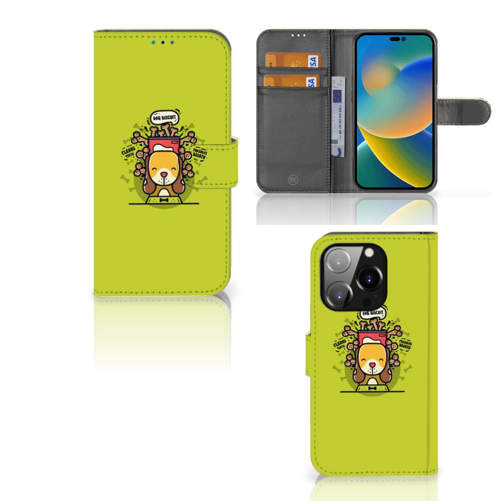 iPhone 14 Pro Leuk Hoesje Doggy Biscuit met schattige design van een hond 🐶