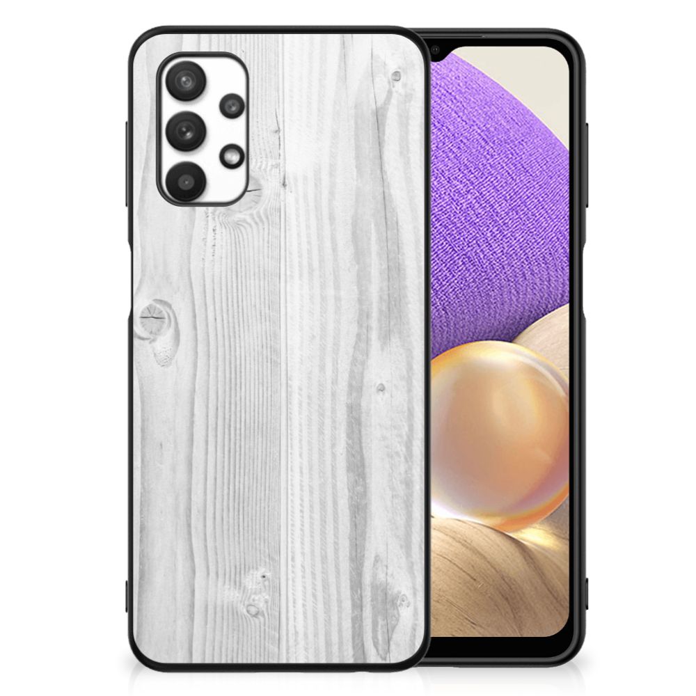 Samsung Galaxy A32 5G Houten Print Telefoonhoesje White Wood