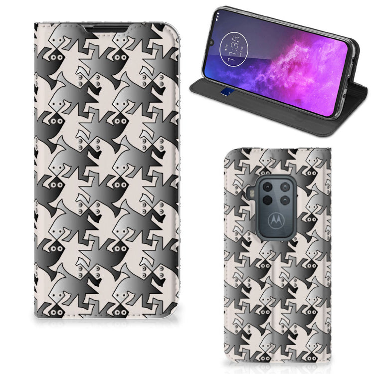 Motorola One Zoom Hoesje maken Salamander Grey