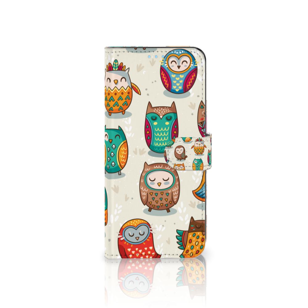 OPPO A74 4G Telefoonhoesje met Pasjes Vrolijke Uilen