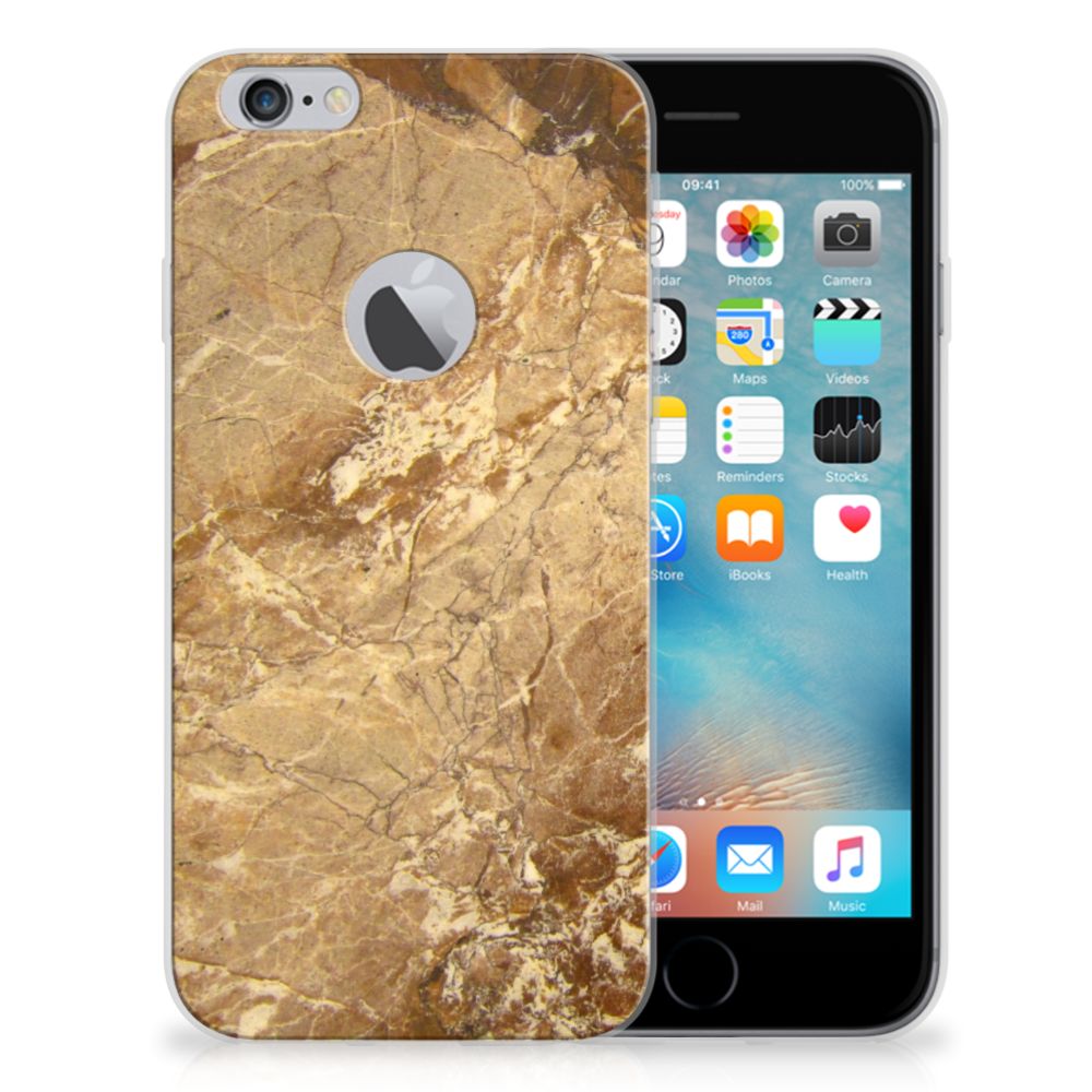 Apple iPhone 6 Plus | 6s Plus TPU Siliconen Hoesje Marmer Creme