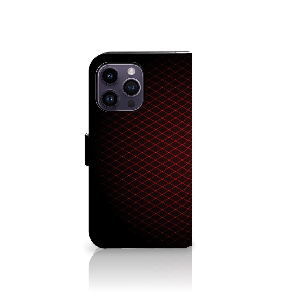 iPhone 15 Pro Max Telefoon Hoesje Geruit Rood met stijlvolle geometrische patronen