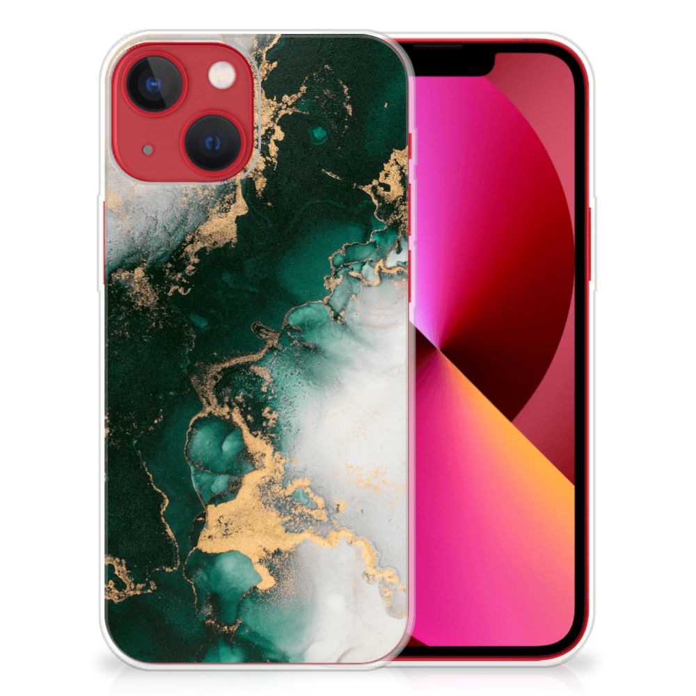 TPU Siliconen Hoesje voor Apple iPhone 13 Marmer Groen