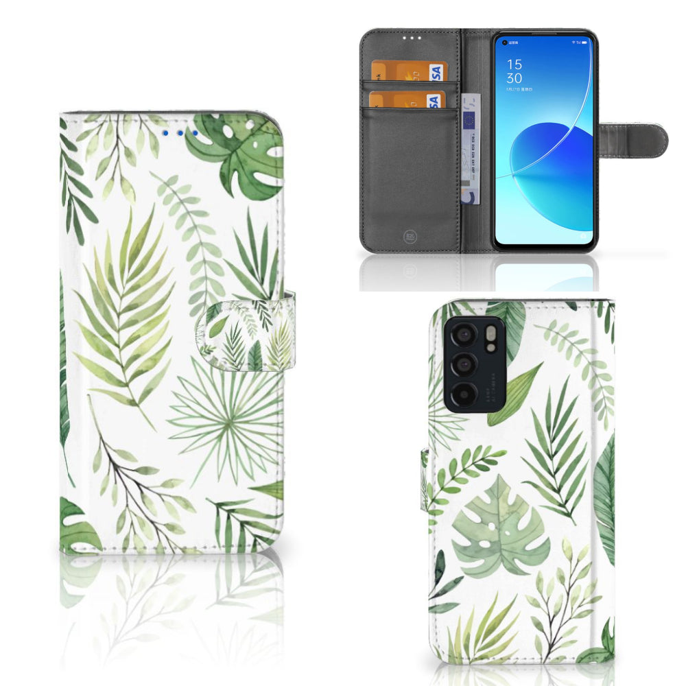 OPPO Reno6 5G Hoesje Leaves