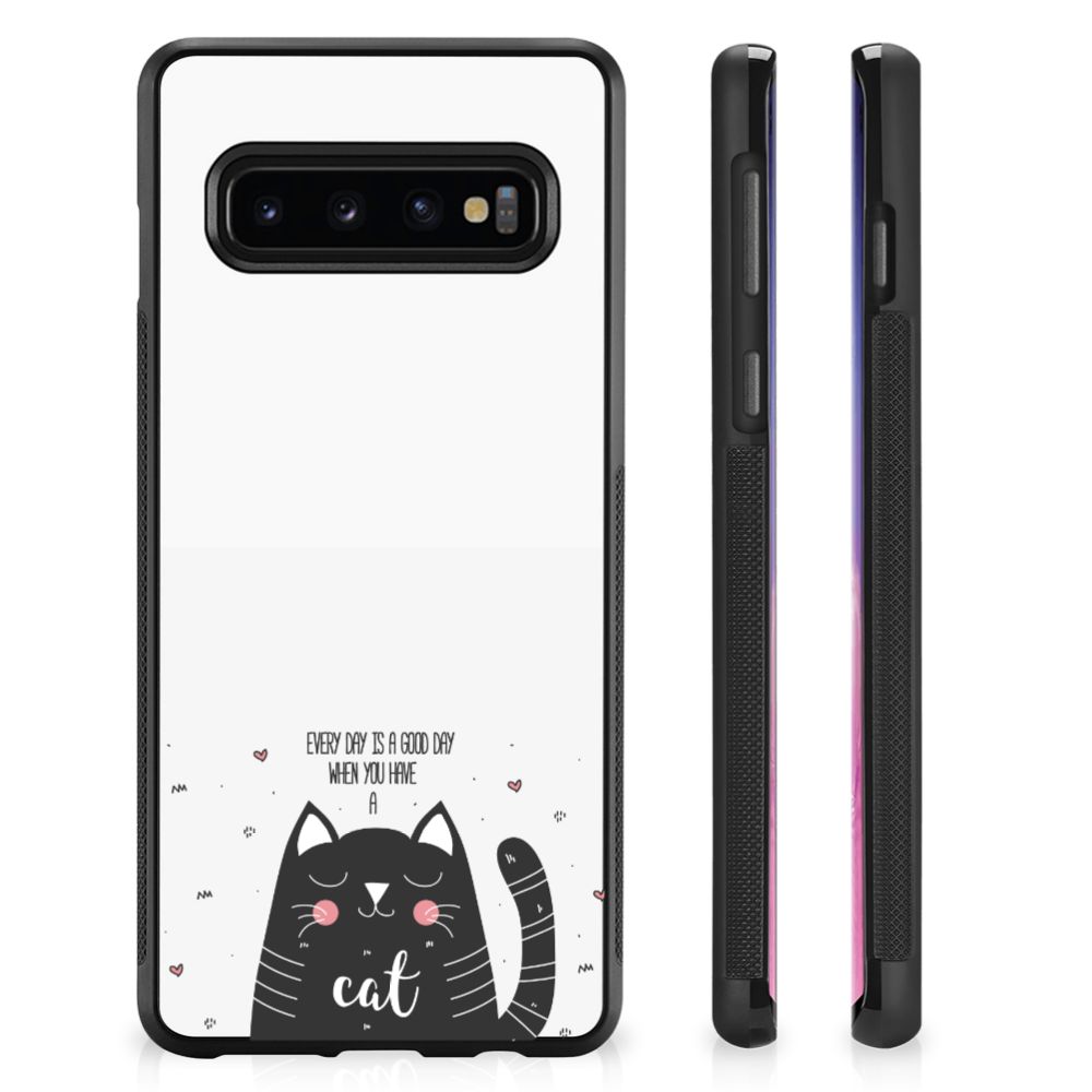 Samsung Galaxy S10+ Bumper Hoesje Cat Good Day