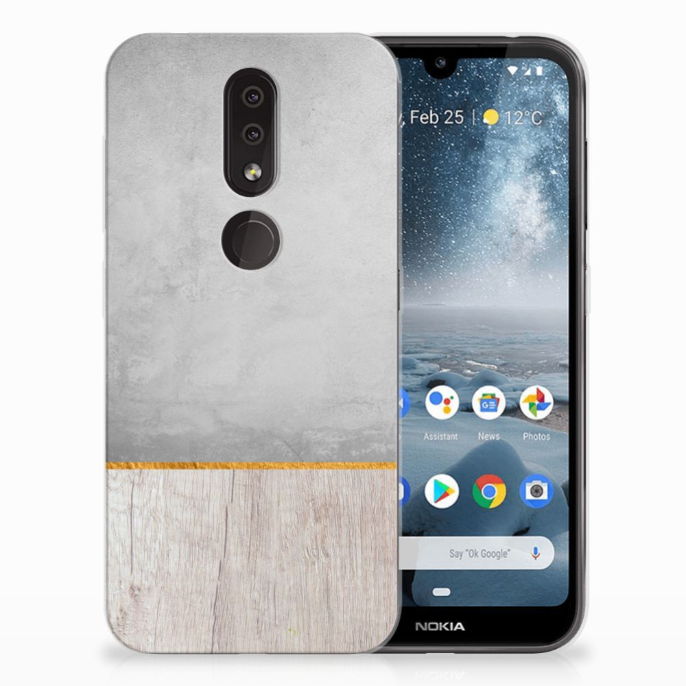 Nokia 4.2 Bumper Hoesje Wood Concrete