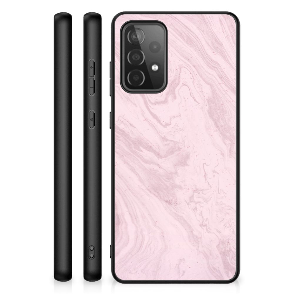 Samsung Galaxy A72 (5G/4G) Marmeren Print Telefoonhoesje Marble Pink - Origineel Cadeau Vriendin