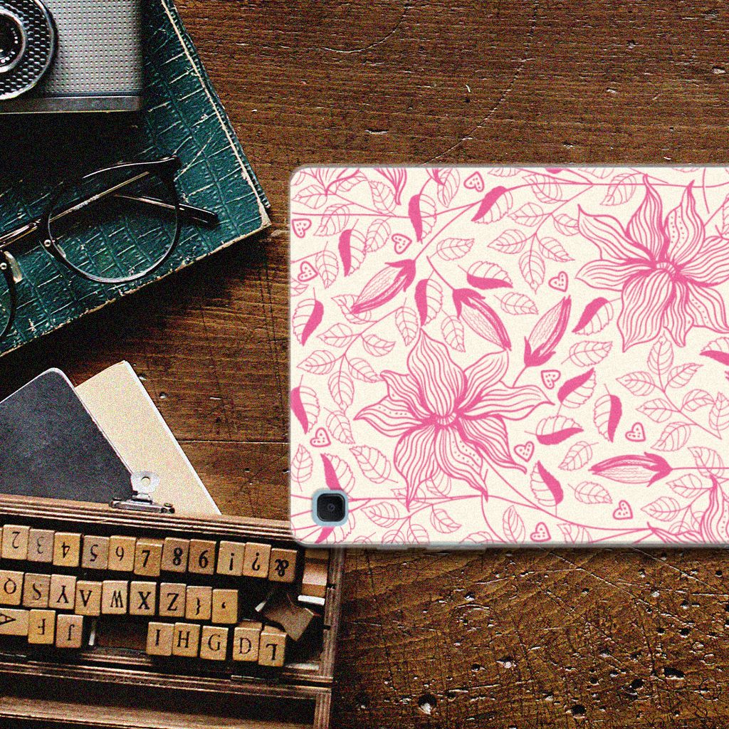 Samsung Galaxy Tab S6 Lite | S6 Lite (2022) Siliconen Hoesje Pink Flowers - B2C Telecom
