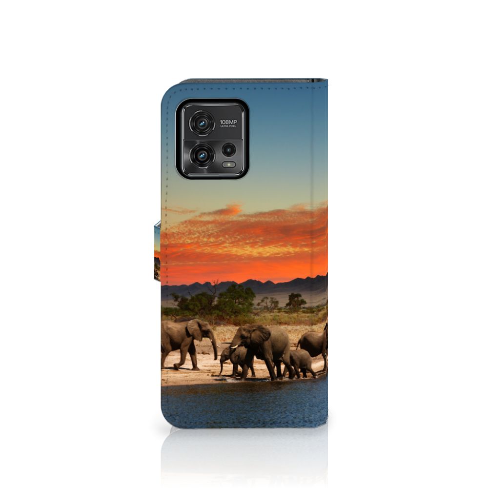 Motorola Moto G72 Telefoonhoesje met Pasjes Olifanten