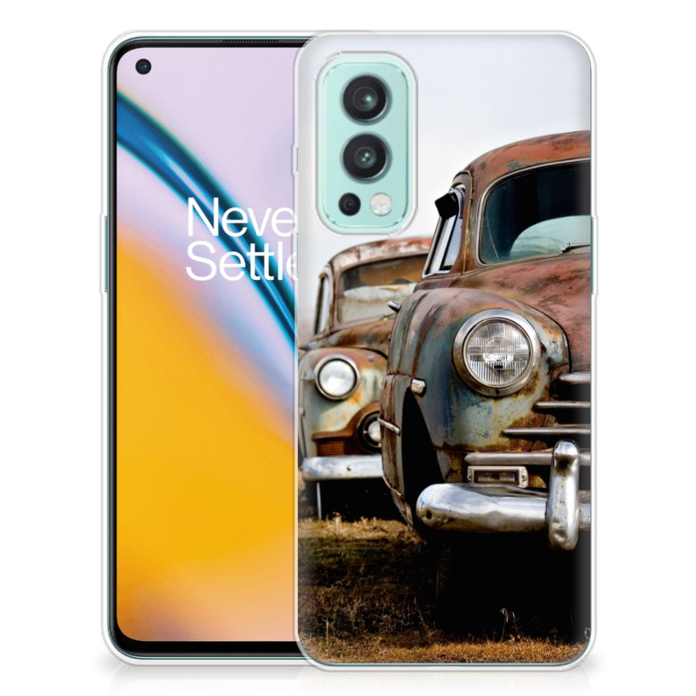 OnePlus Nord 2 5G Siliconen Hoesje met foto Vintage Auto