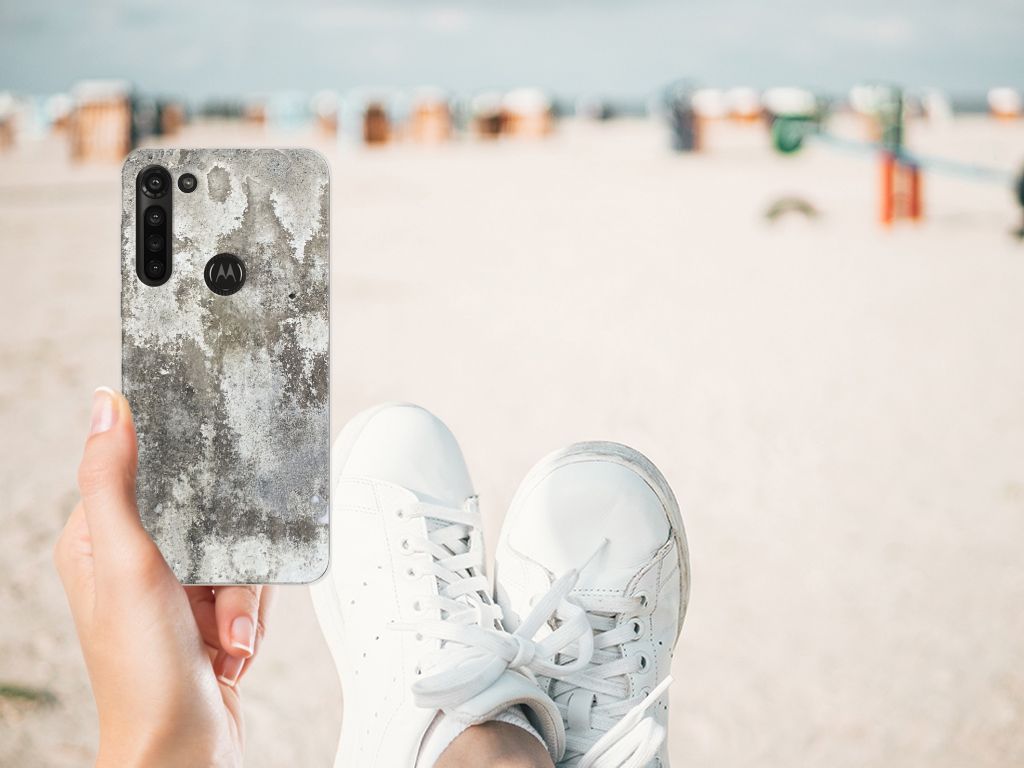 Motorola Moto G8 Power TPU Siliconen Hoesje Beton Print B2C Telecom