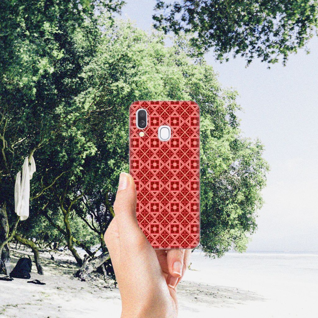 Samsung Galaxy A40 TPU bumper Batik Rood