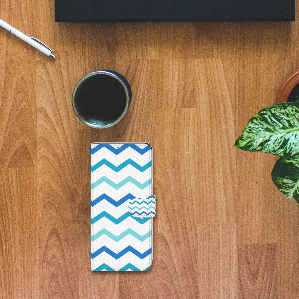 Samsung Galaxy S20 FE Telefoon Hoesje Zigzag Blauw