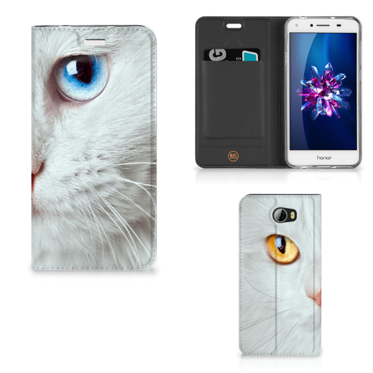 Huawei Y5 2 | Y6 Compact Hoesje maken Witte Kat