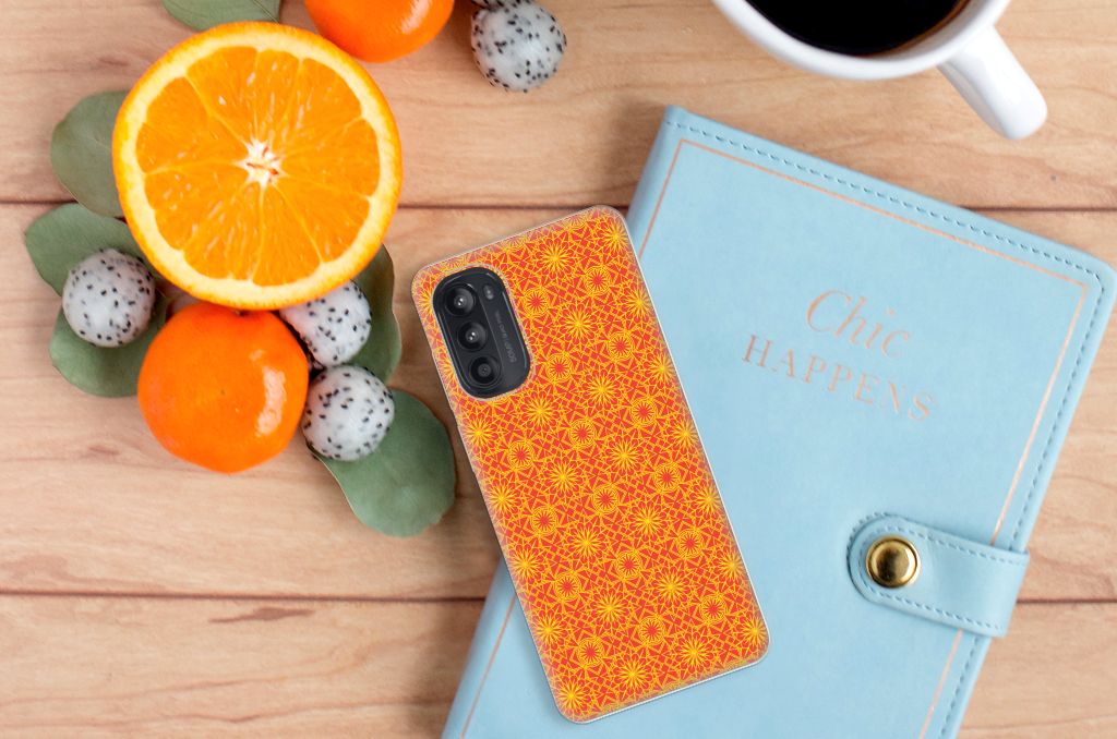 Motorola Moto G52/G82 TPU bumper Batik Oranje