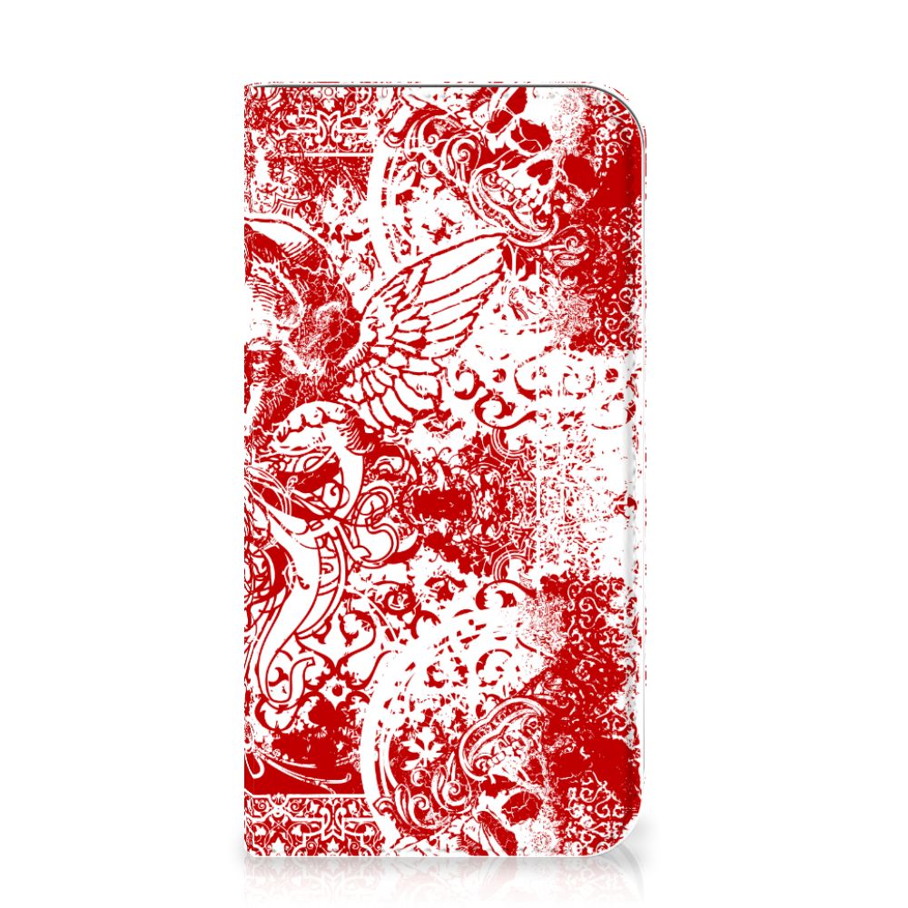 Mobiel BookCase Apple iPhone 11 Pro Angel Skull Rood