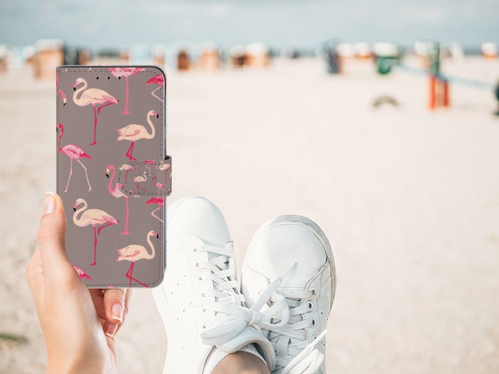 Xiaomi Redmi 8A Telefoonhoesje met Pasjes Flamingo