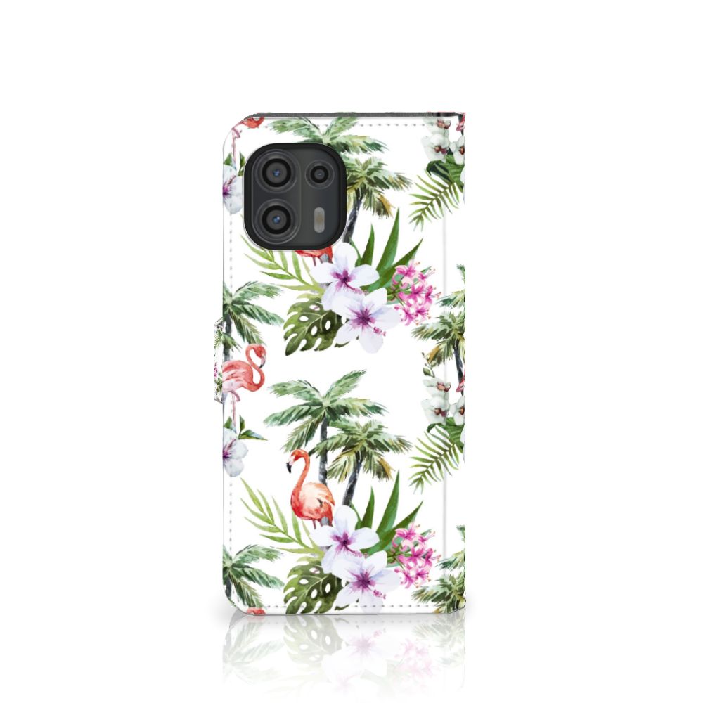 Motorola Edge 20 Lite Telefoonhoesje met Pasjes Flamingo Palms