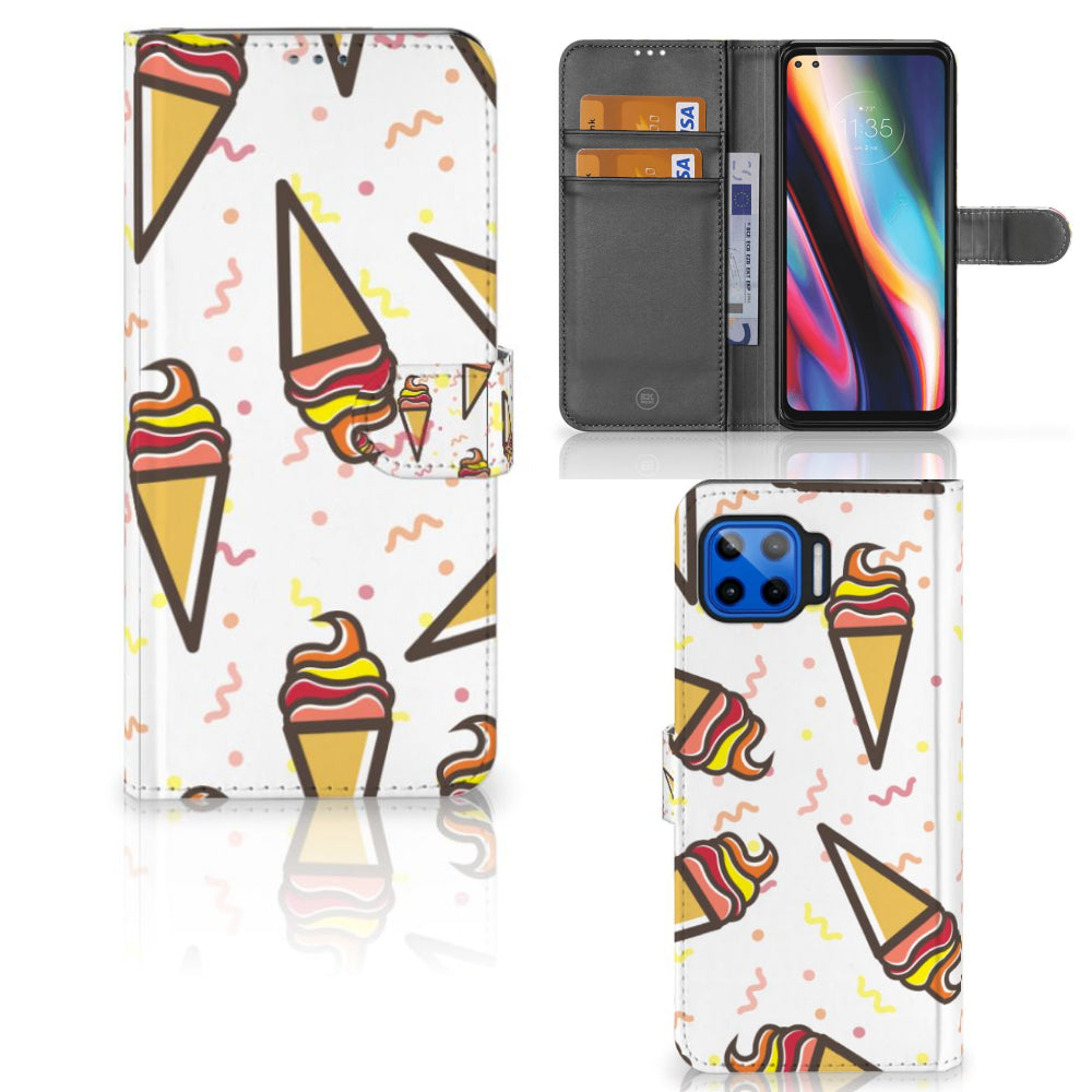 Motorola Moto G 5G Plus Book Cover Icecream