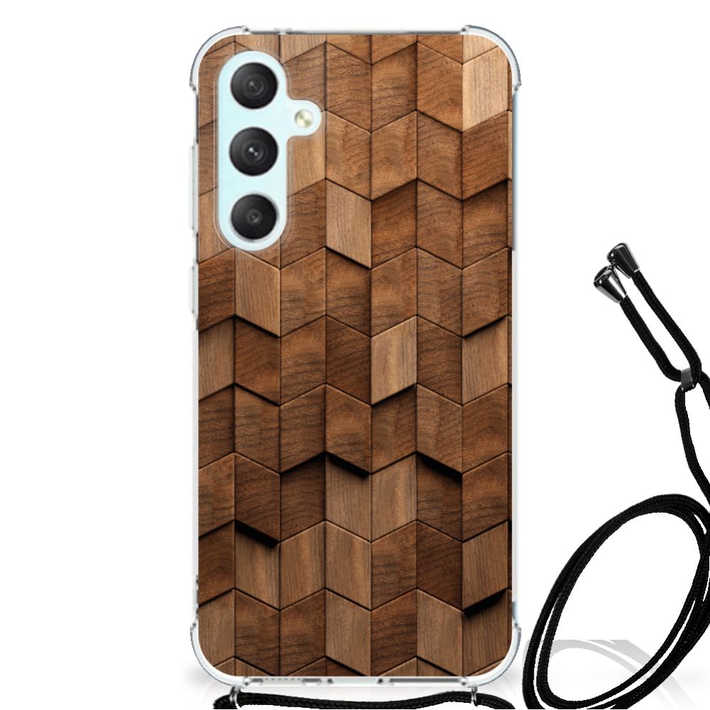 Stevig Telefoonhoesje voor Samsung Galaxy S23 FE Wooden Cubes B2C Telecom