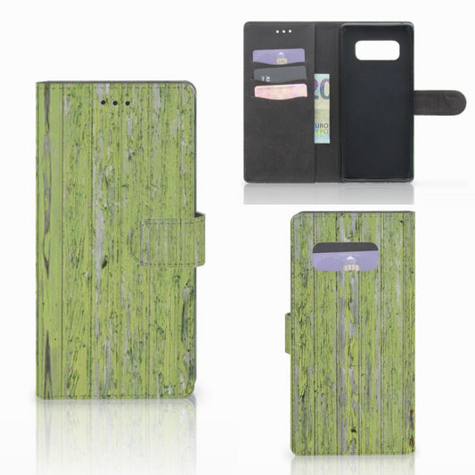 Samsung Galaxy Note 8 Book Style Case Green Wood