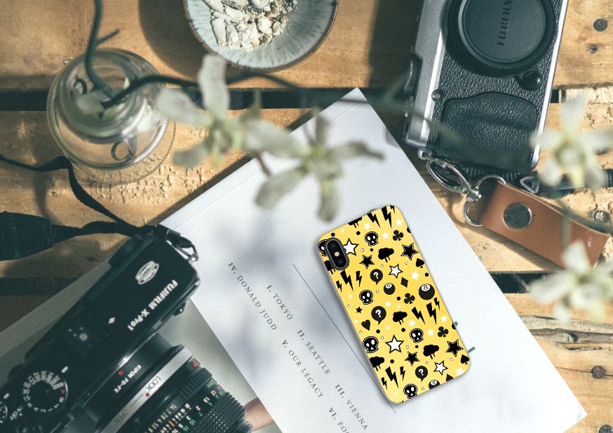 Silicone Back Case Apple iPhone X | Xs Punk Geel