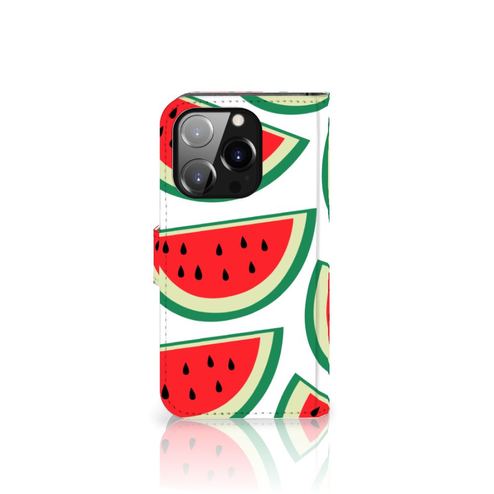 iPhone 14 Pro Book Cover Watermelons met vrolijke watermeloen design 🍉 voor een zomerse uitstraling.