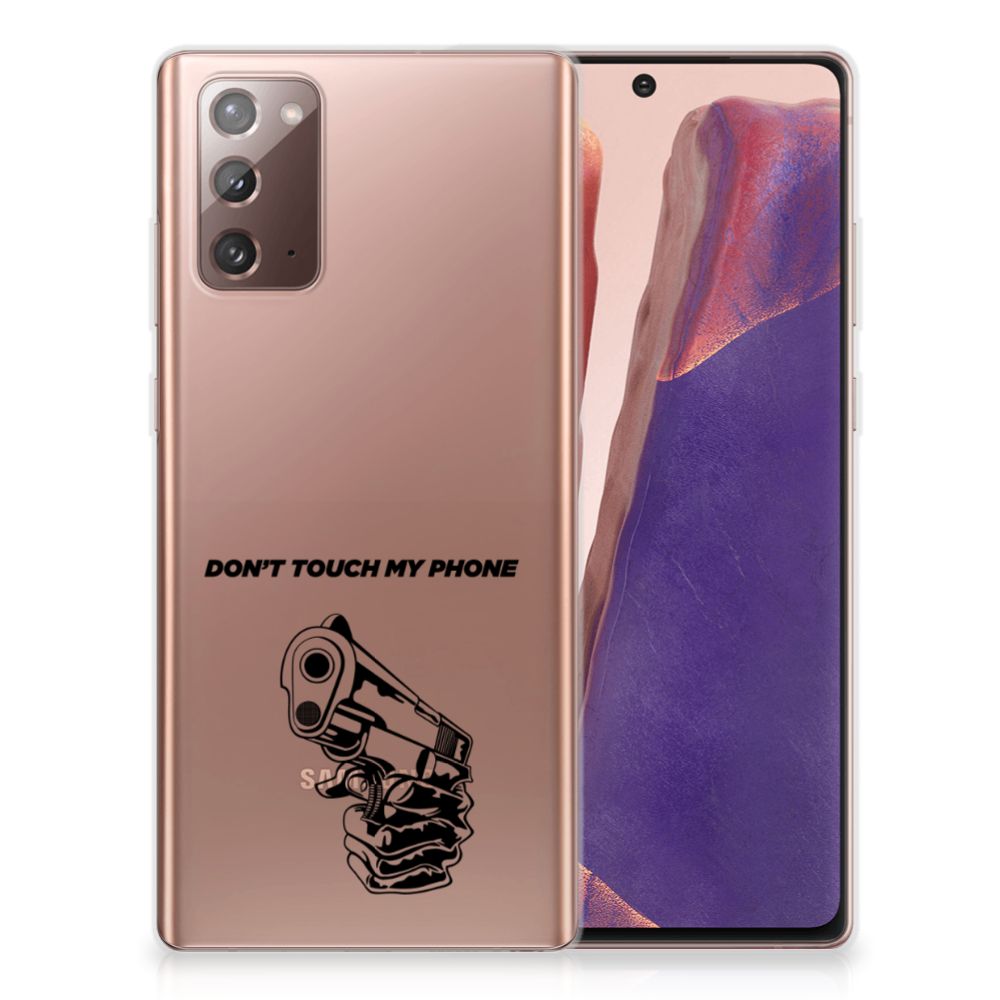 Samsung Note 20 Silicone-hoesje Gun Don't Touch My Phone B2C Telecom