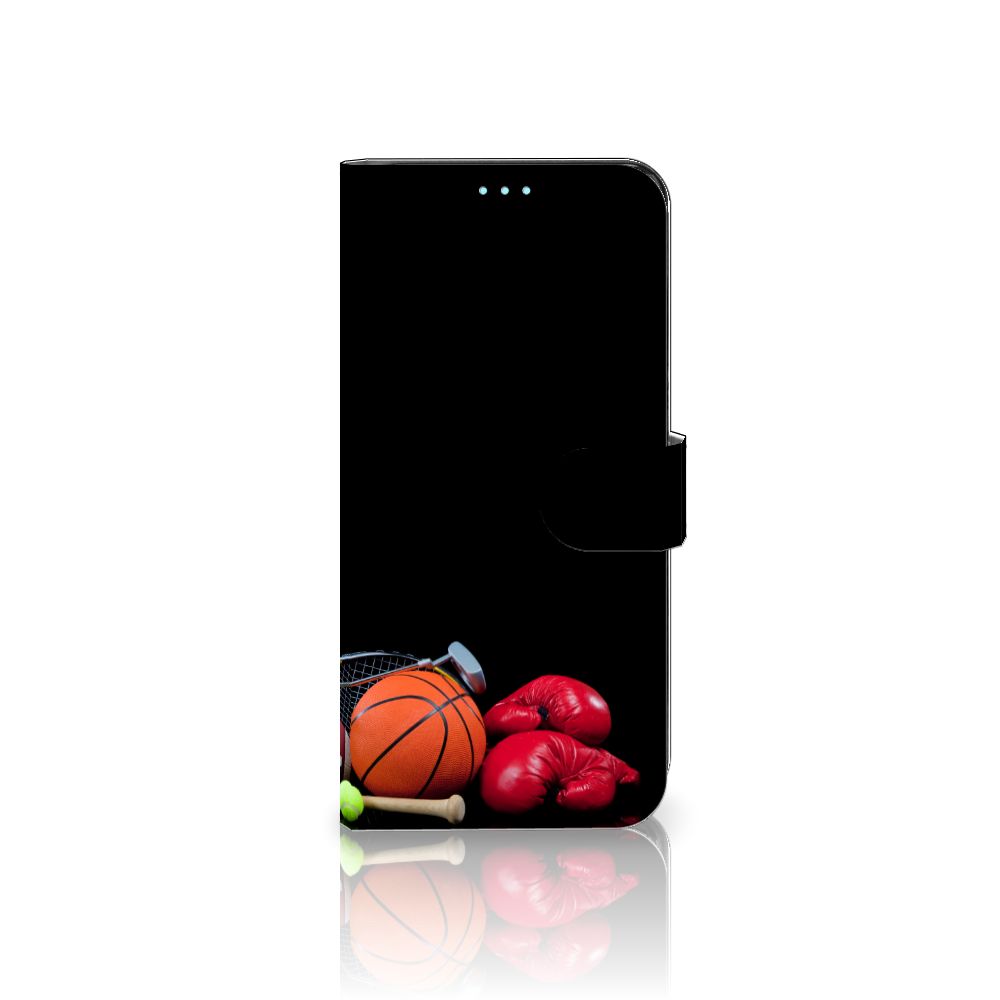 OPPO A76 | A96 Wallet Case met Pasjes Sports met basketbal en bokshandschoenen