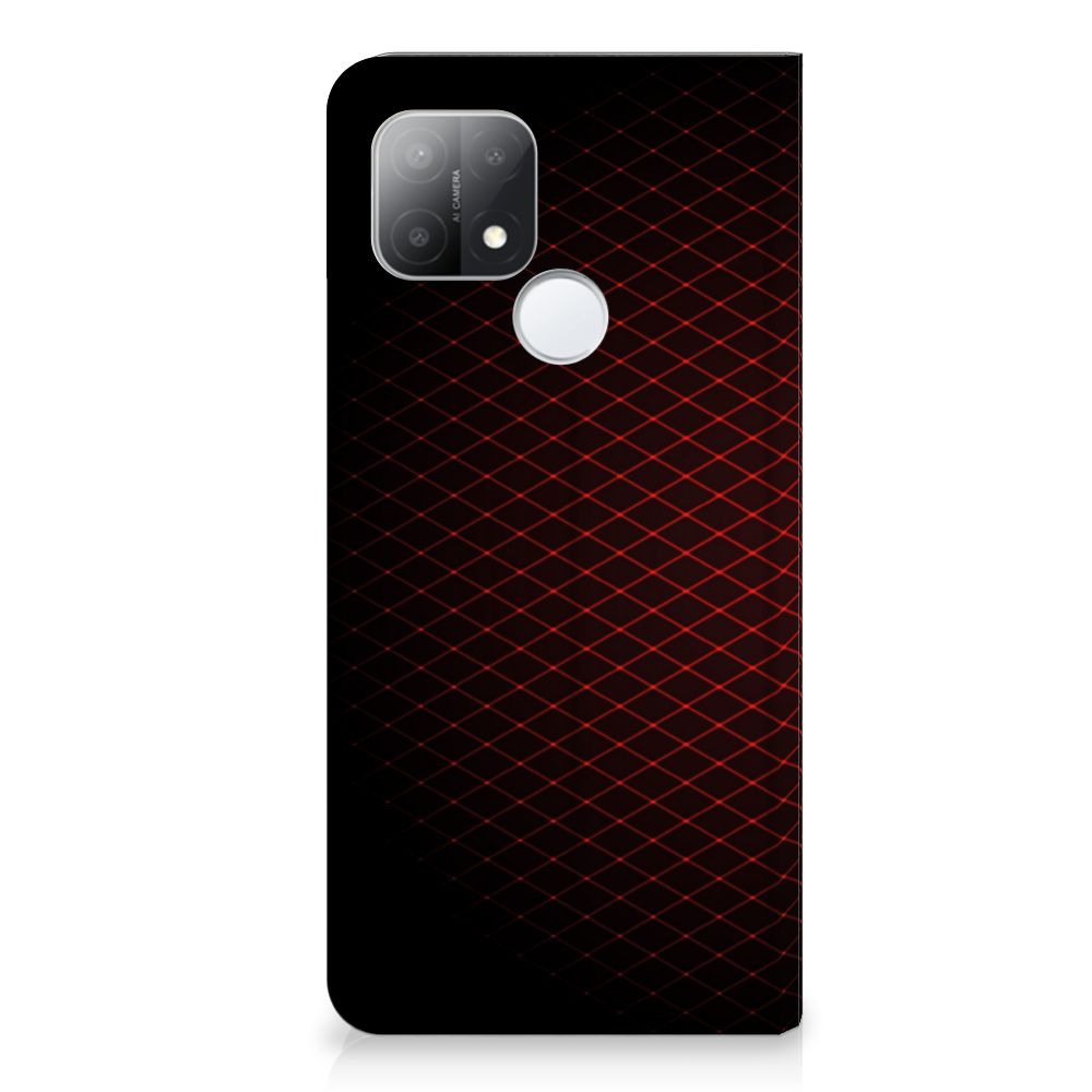 OPPO A15 Hoesje met Magneet Geruit Rood - B2C Telecom