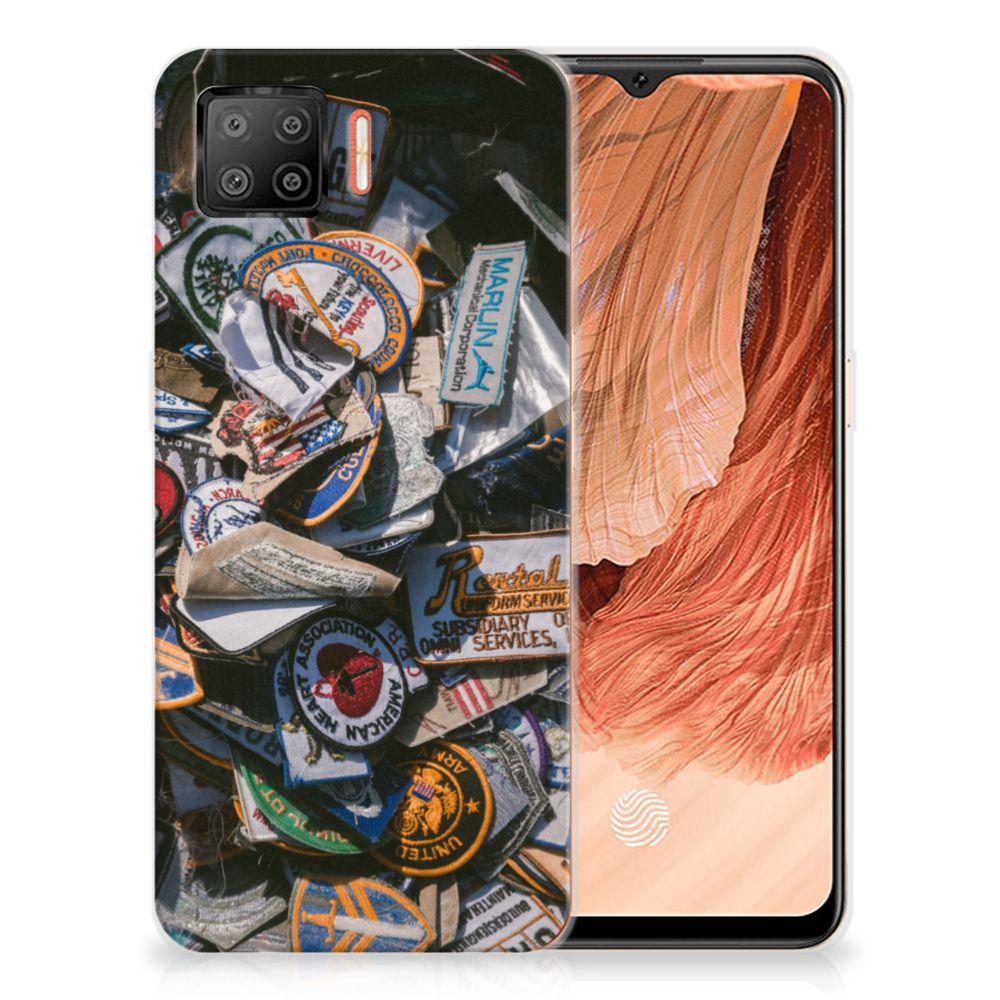 OPPO A73 4G Siliconen Hoesje met foto Badges B2C Telecom