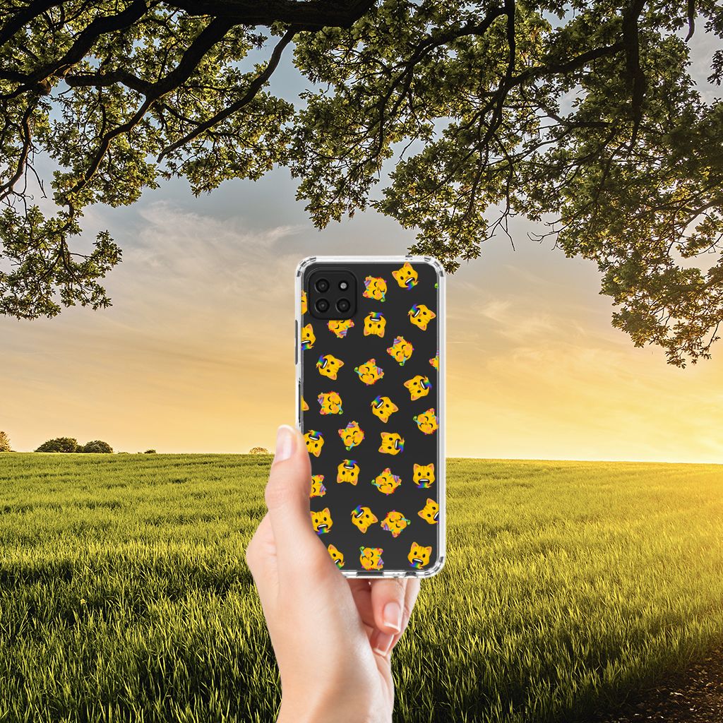 Doorzichtige Silicone Hoesje voor Samsung Galaxy A22 5G Katten Emojis B2C Telecom