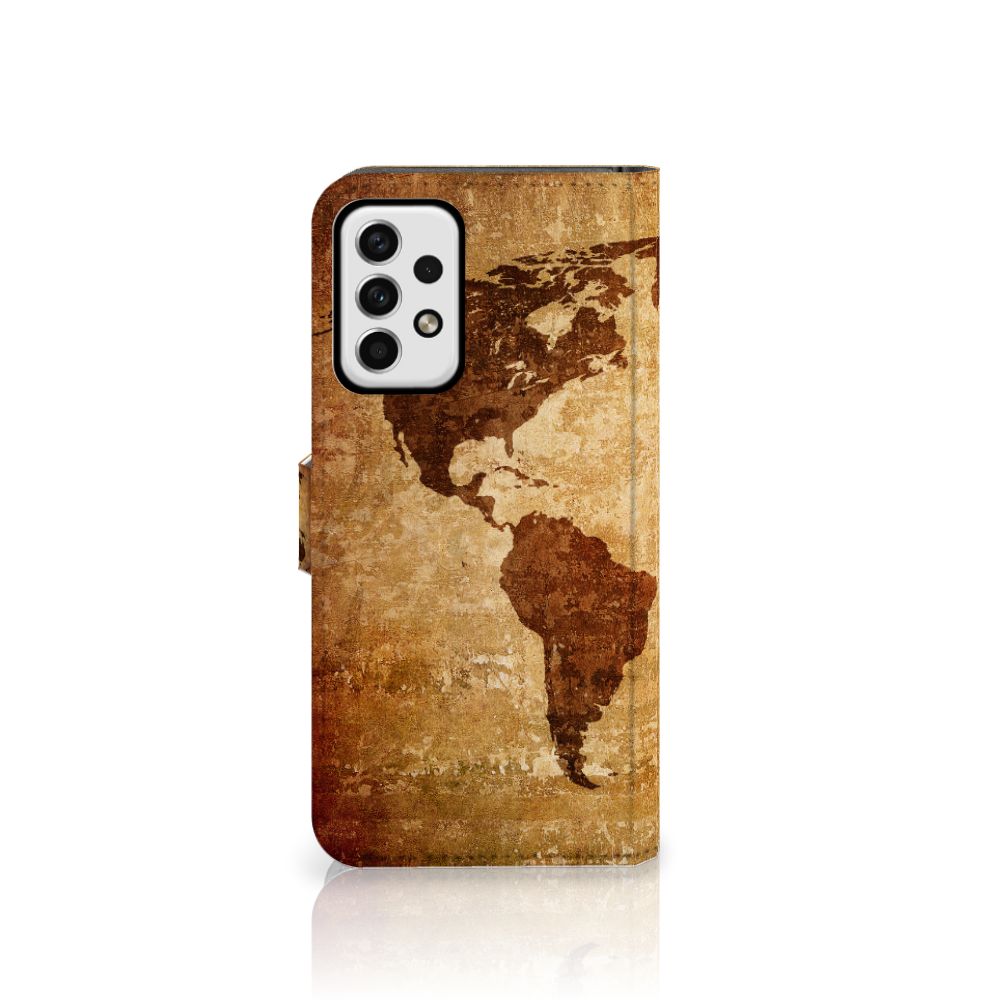 Samsung Galaxy A23 Flip Cover Wereldkaart