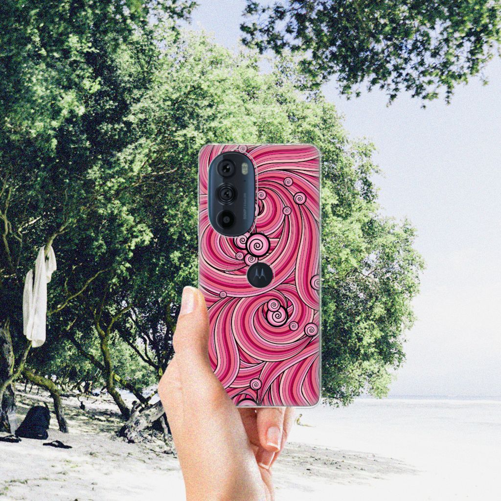 Motorola Edge 30 Pro Hoesje maken Swirl Pink B2C Telecom