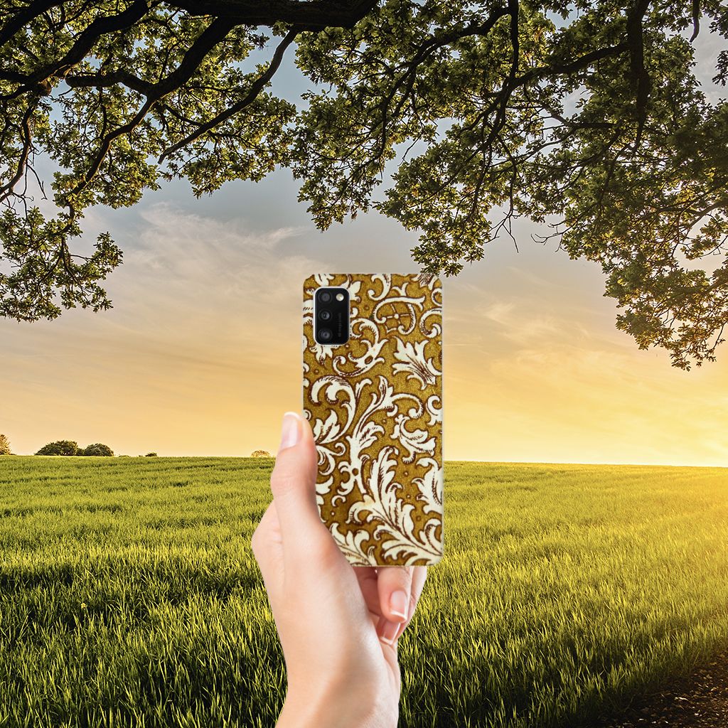 Siliconen Hoesje Samsung Galaxy A41 Barok Goud B2C Telecom