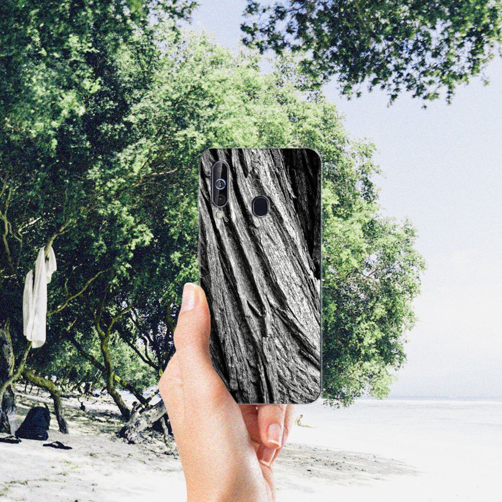 Bumper Hoesje Samsung Galaxy A60 Boomschors Grijs