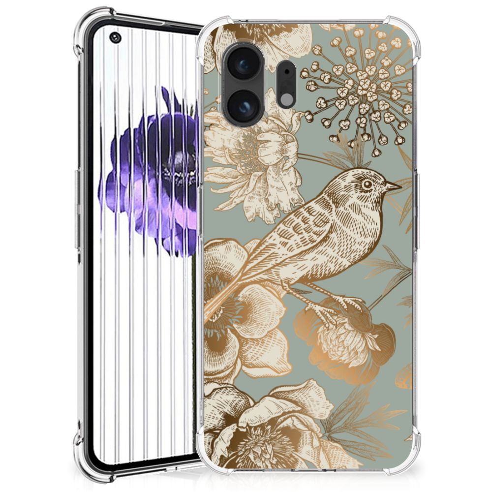 Case voor Nothing Phone (2) Vintage Bird Flowers