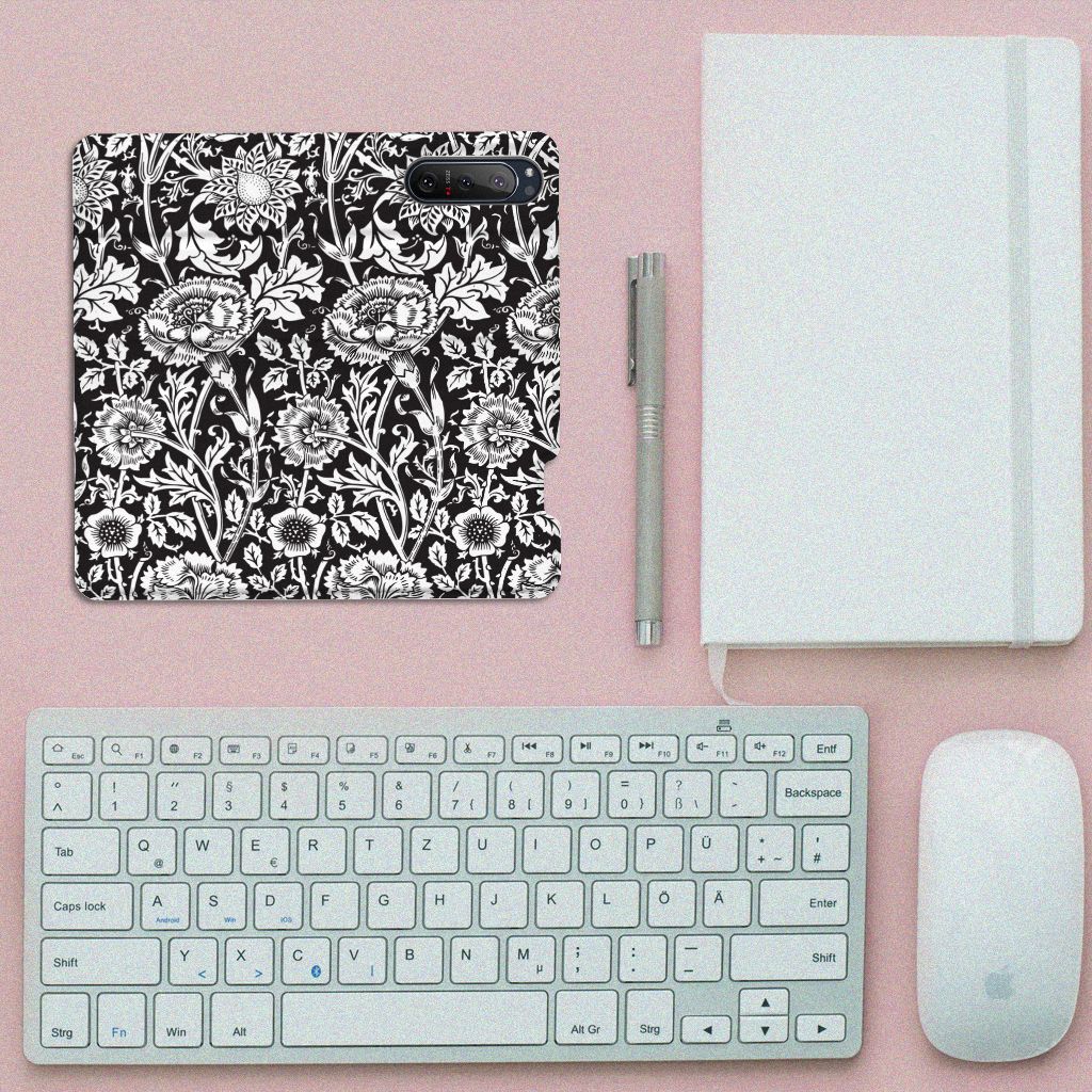 Sony Xperia 5 II Smart Cover Black Flowers - B2C Telecom