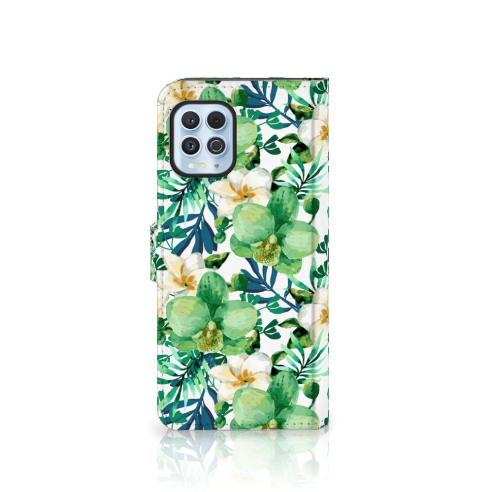 Motorola Moto G100 Hoesje Orchidee Groen