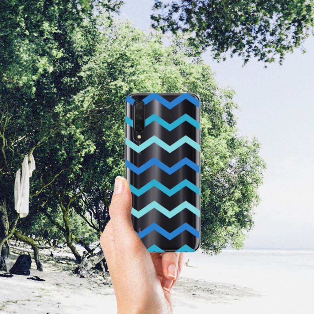 Xiaomi Mi 9 Lite TPU bumper Zigzag Blauw B2C Telecom