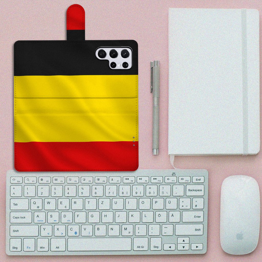 Samsung Galaxy S22 Ultra Bookstyle Case Belgische Vlag