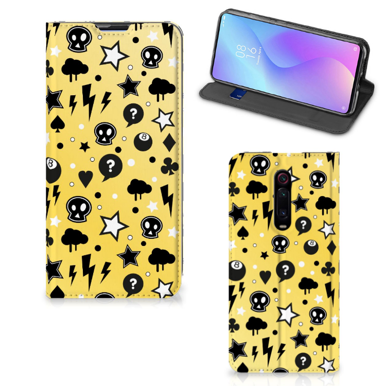 Mobiel BookCase Xiaomi Redmi K20 Pro Punk Geel - B2C Telecom