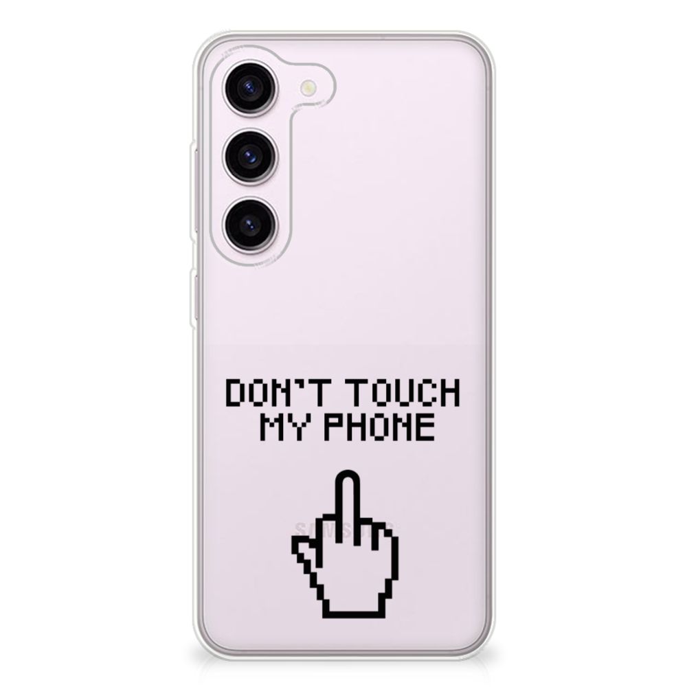 Samsung Galaxy S23 Silicone-hoesje Finger Don't Touch My Phone B2C Telecom