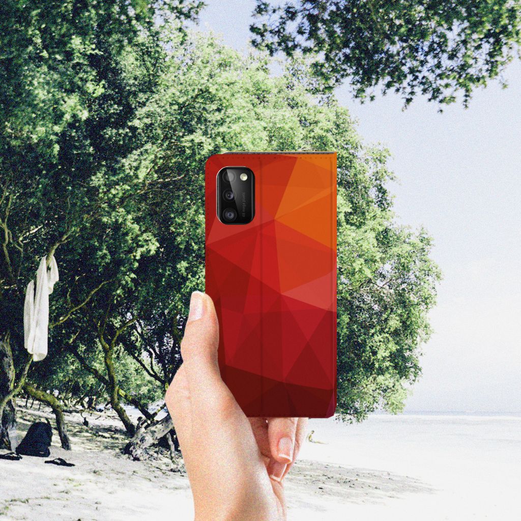 Stand Case voor Samsung Galaxy A41 Polygon Red - B2C Telecom