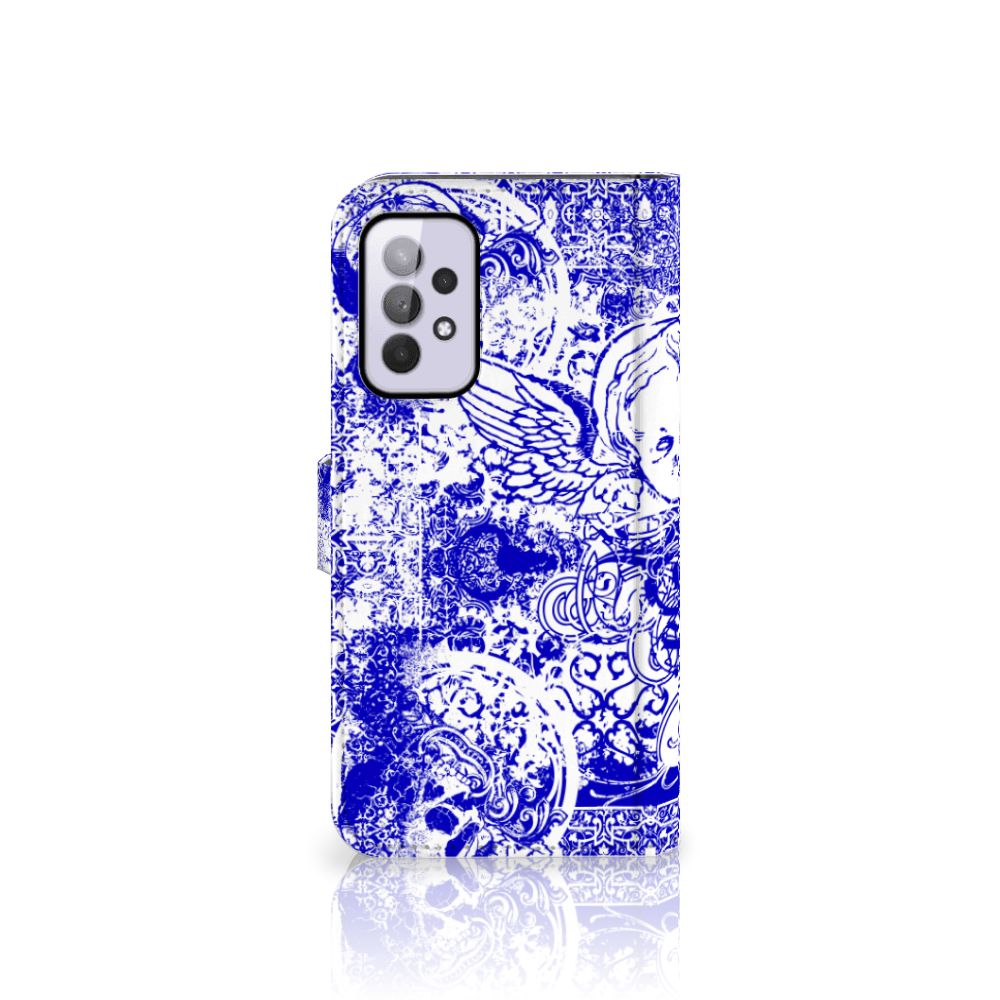 Telefoonhoesje met Naam Samsung Galaxy A33 5G Angel Skull Blauw