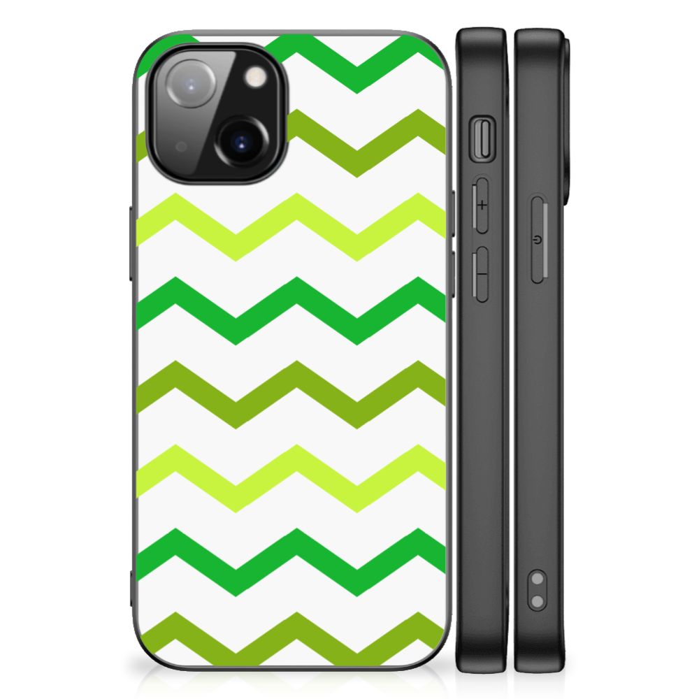 Apple iPhone 13 Back Case Zigzag Groen B2C Telecom