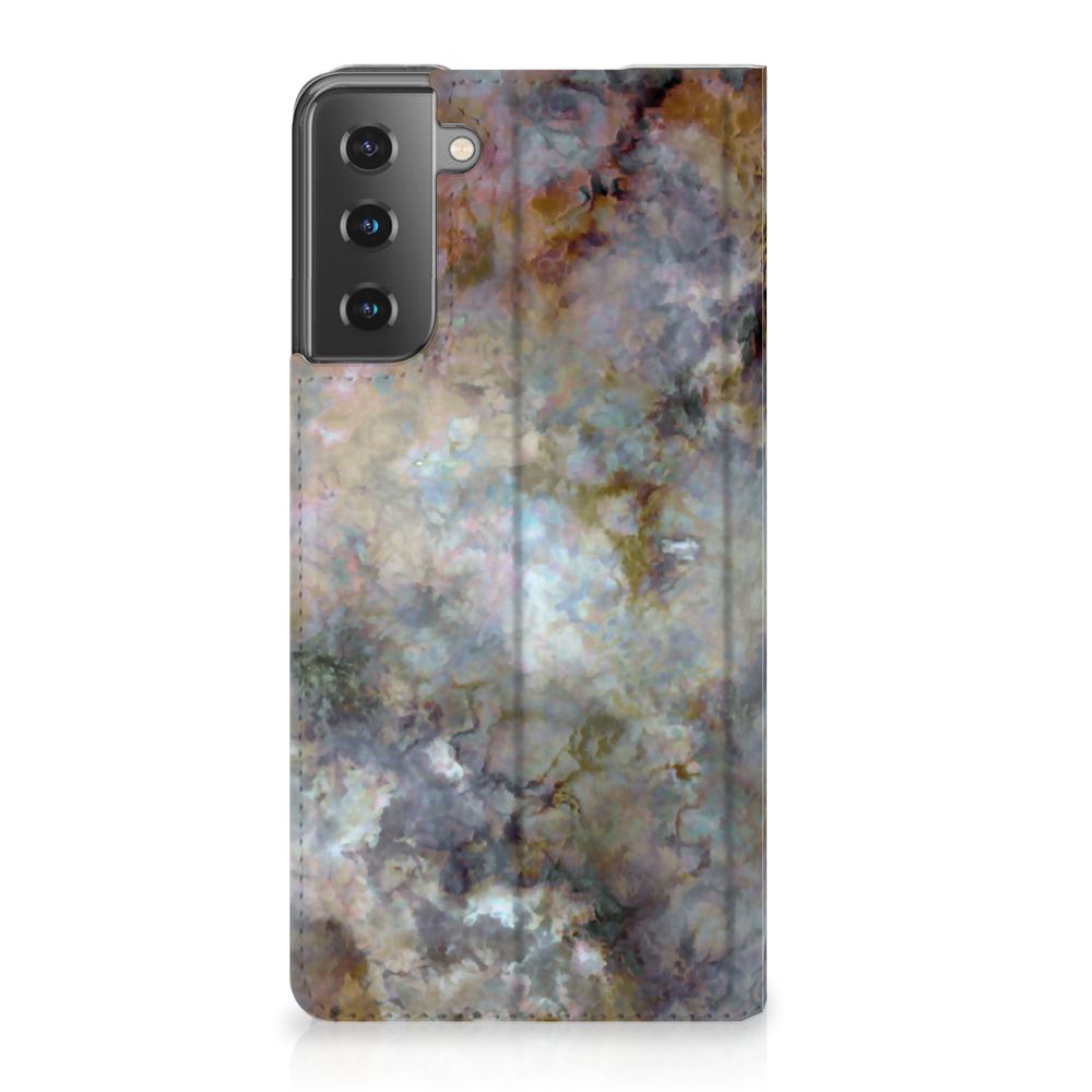 Samsung Galaxy S21 Plus Standcase Marmer Grijs - B2C Telecom