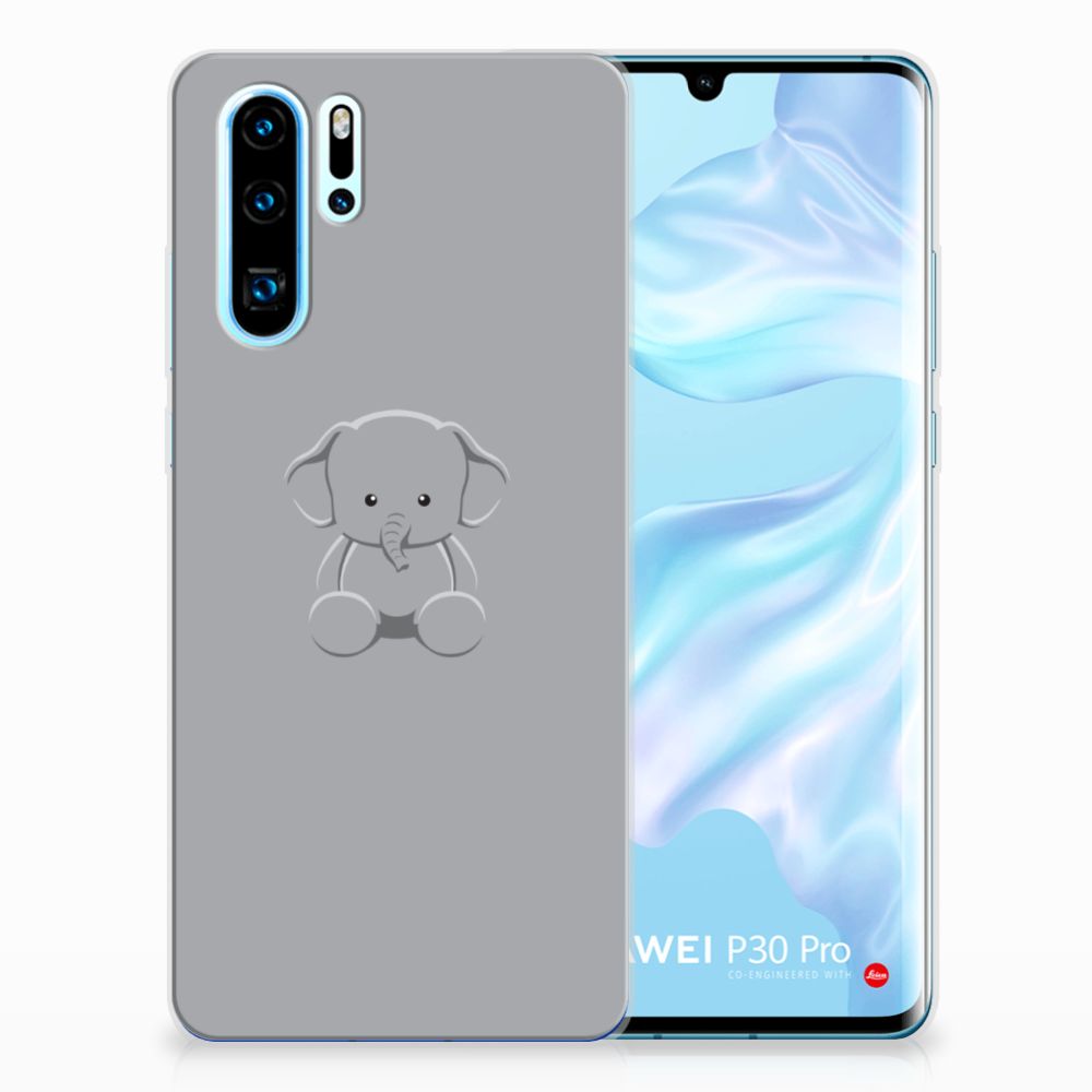 Huawei P30 Pro Telefoonhoesje met Naam Grijs Baby Olifant